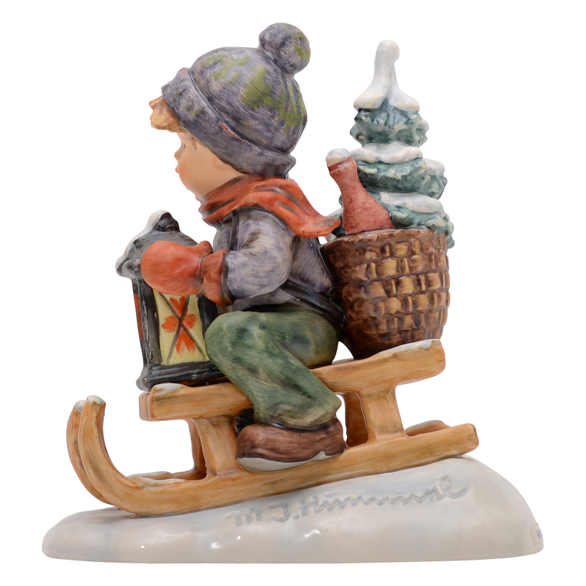 Hummel figurine "ride into christmas"  boy on sled with oroginal box hum396