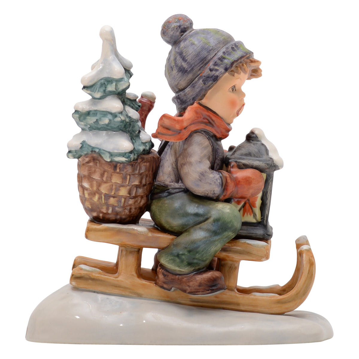 Hummel figurine "ride into christmas"  boy on sled with oroginal box hum396