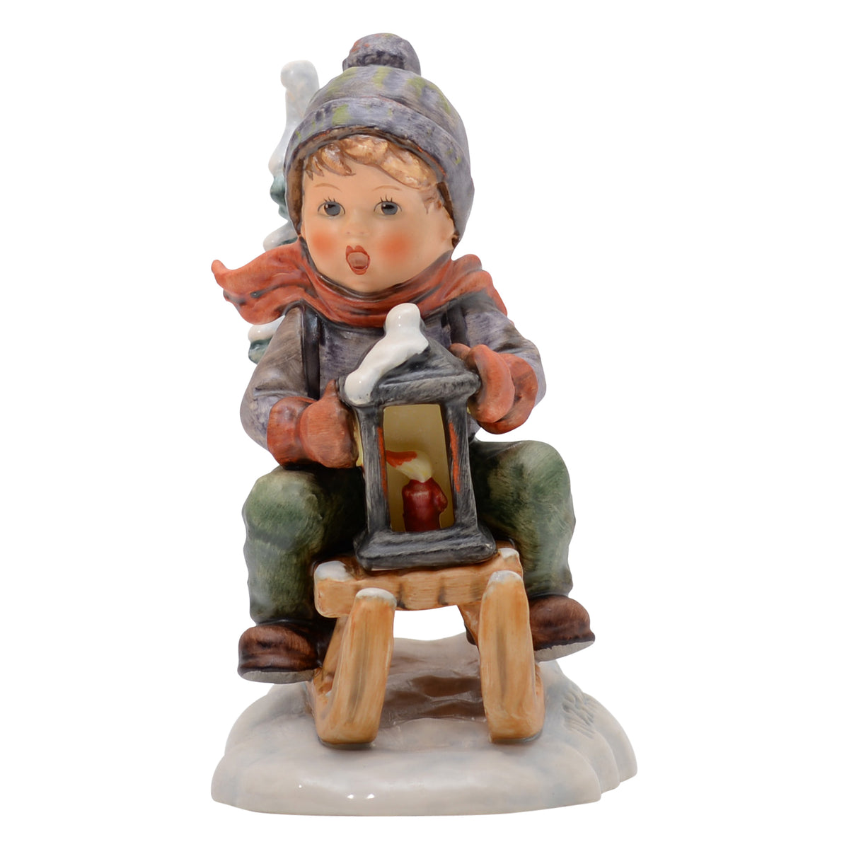 Hummel figurine "ride into christmas"  boy on sled with oroginal box hum396