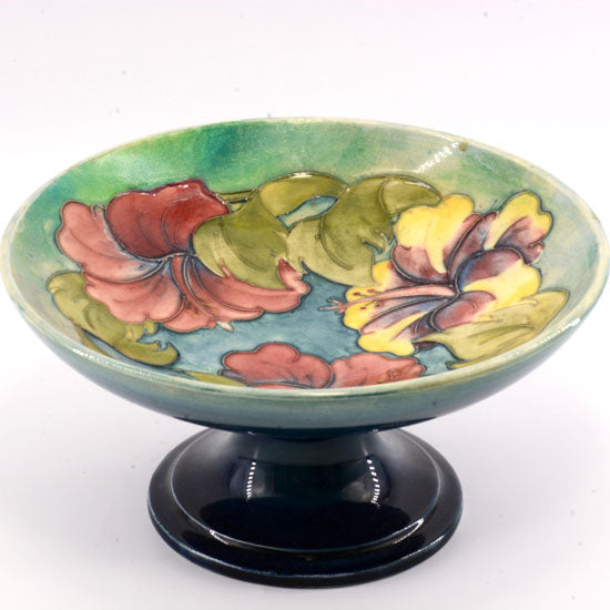 Hibiscus Moorcroft Tazza/ Footed Bowl