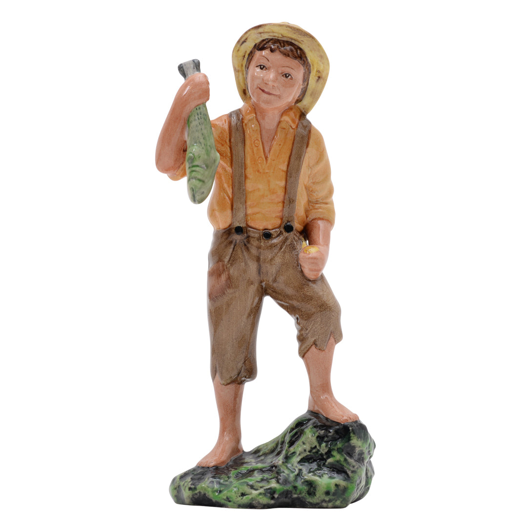 ceramics of huckleberry finn holding a fish pole Royal Doulton Figurine Huckleberry Finn HN2927