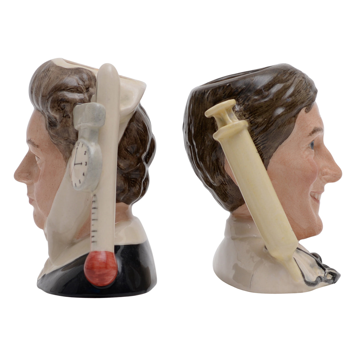 Pair of Jacques Hattie &  Kenneth  Williams character jugs