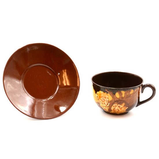 Cup & Saucer Kingsware Don Quixote raised Relief