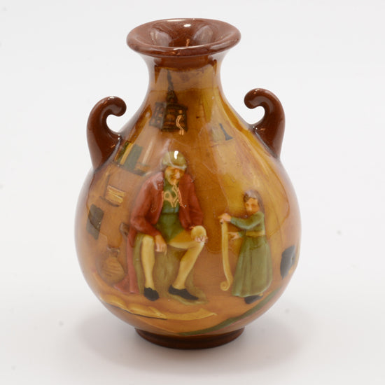 Kingsware vase of old man and young girl