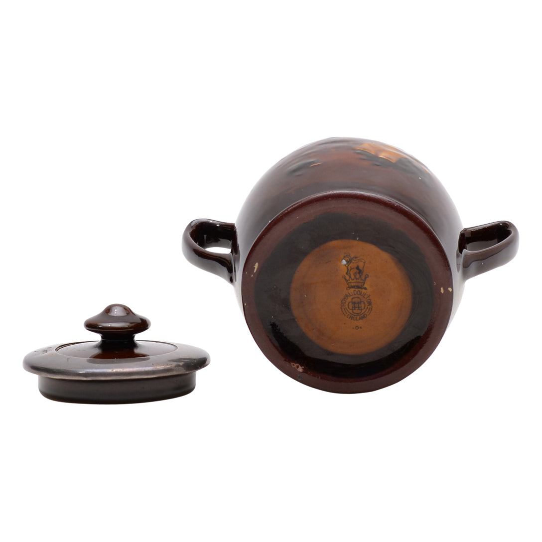 Sugar Bowl with Silver Lid Fireside