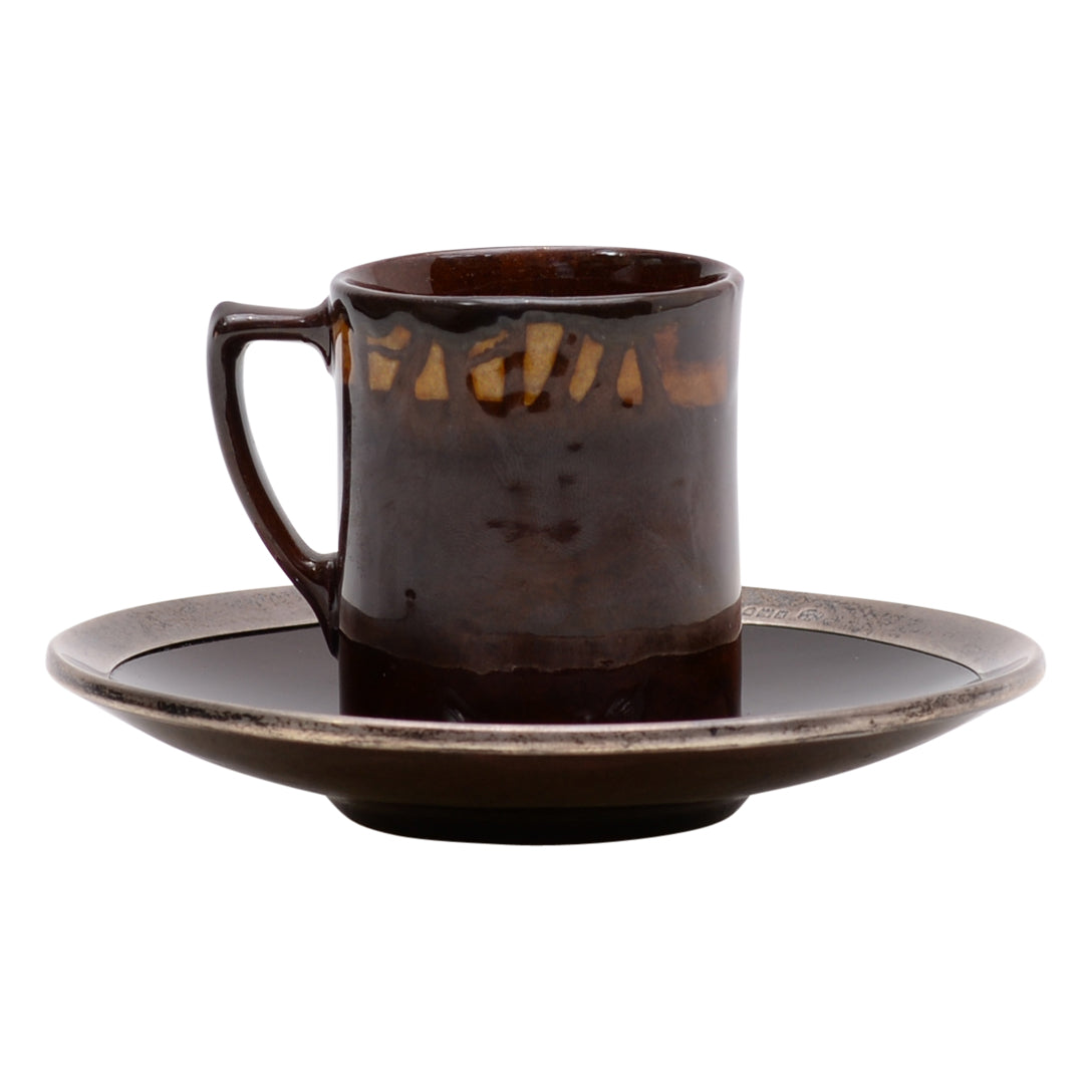 Expresso cup & saucer Kingsware Pied Piper (as is condition)