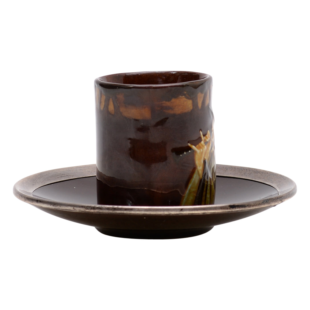 Expresso cup & saucer Kingsware Pied Piper (as is condition)