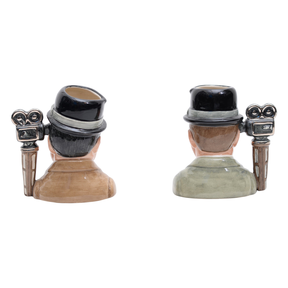 Pair of Stan Laurel & Oliver Hardy character jugs