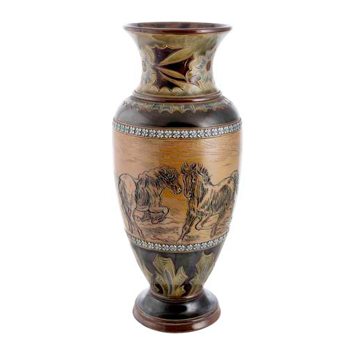 Barlow Horses, Dog, Boy Vase