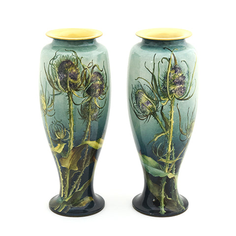 Faience Vase Pair
