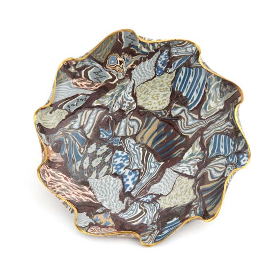 Marqueterie Footed Bowl