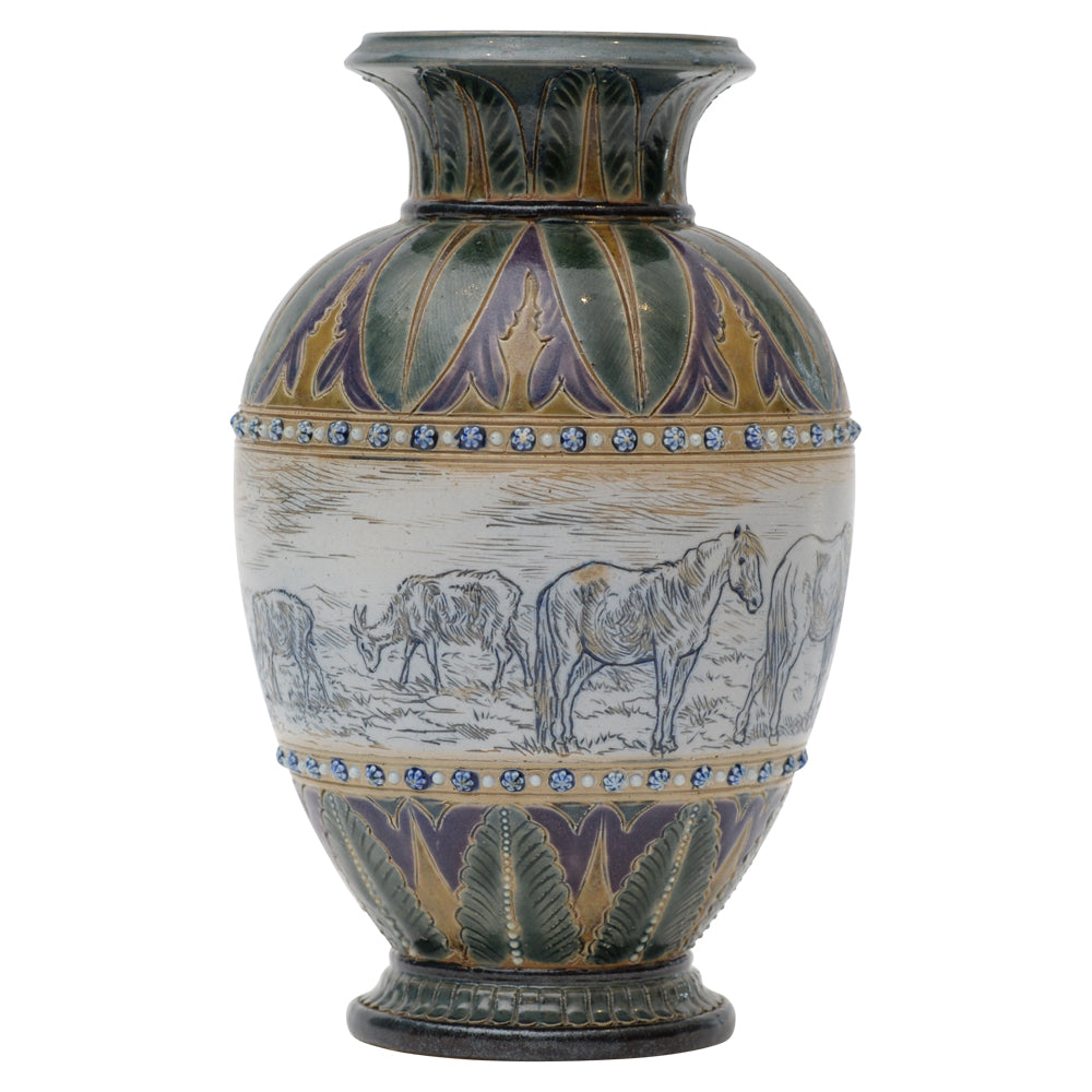Lambeth Vase with Horses and Goats