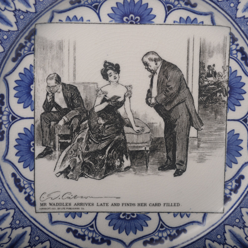 Lambeth Gibson Girl Plate Framed