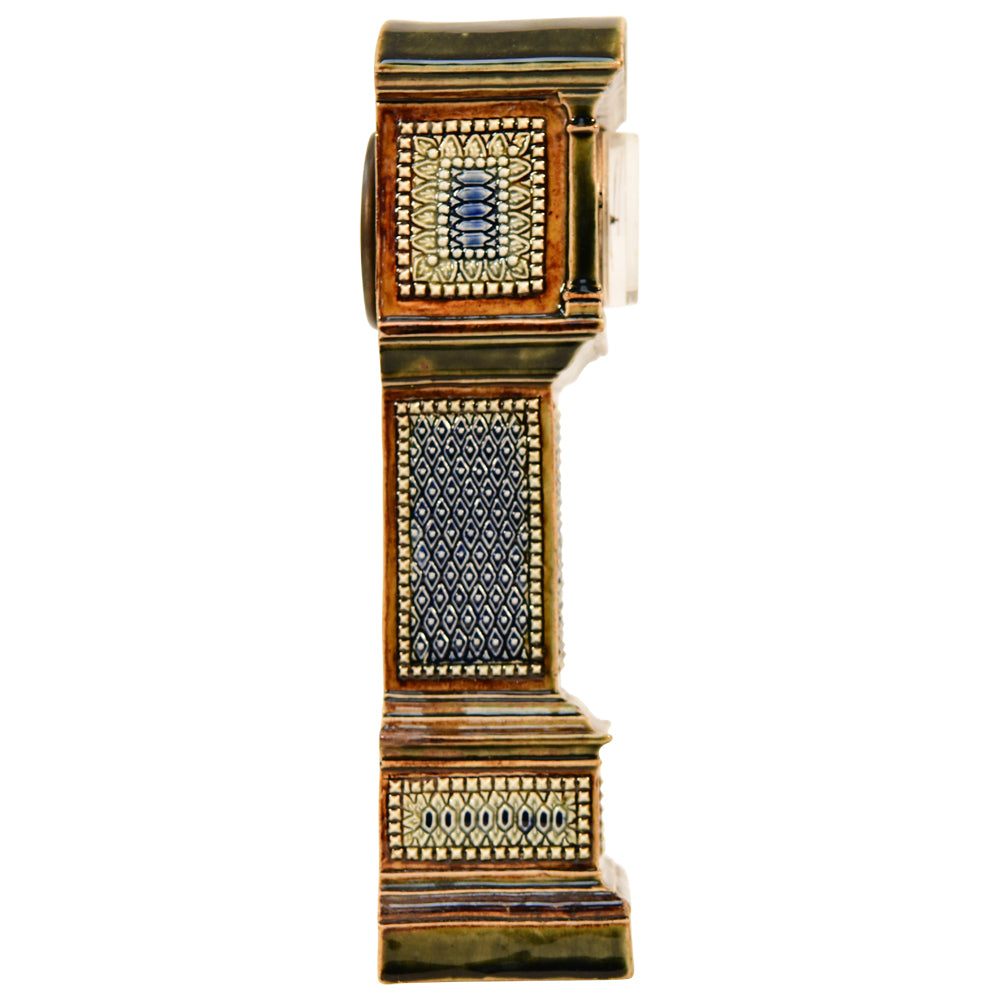 Lambeth Stoneware 12" Tall Clock Circa 1884