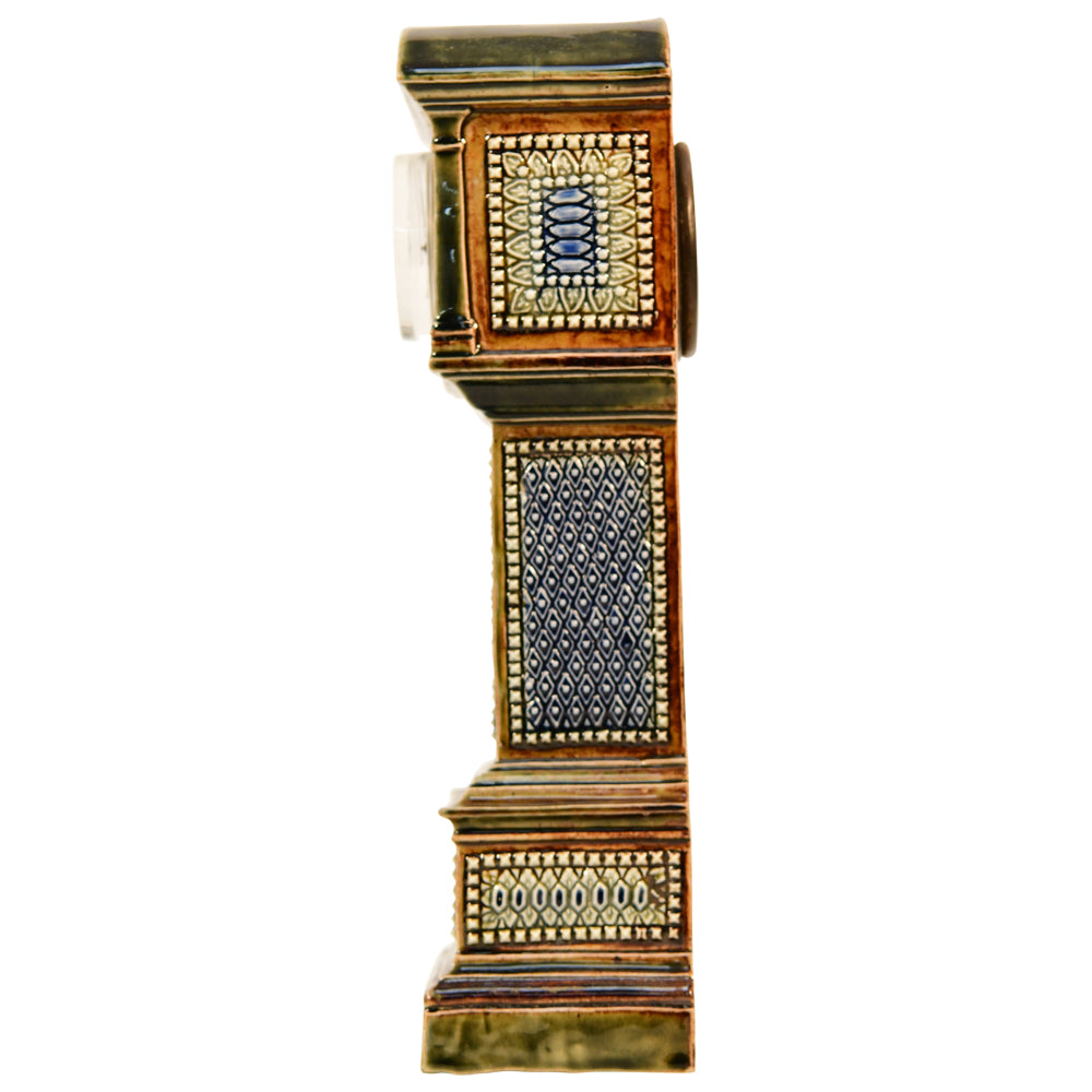 Lambeth Stoneware 12" Tall Clock Circa 1884