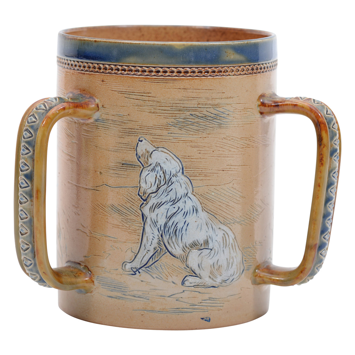 Stoneware tyg with dogs