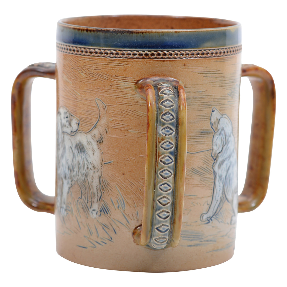 Stoneware tyg with dogs