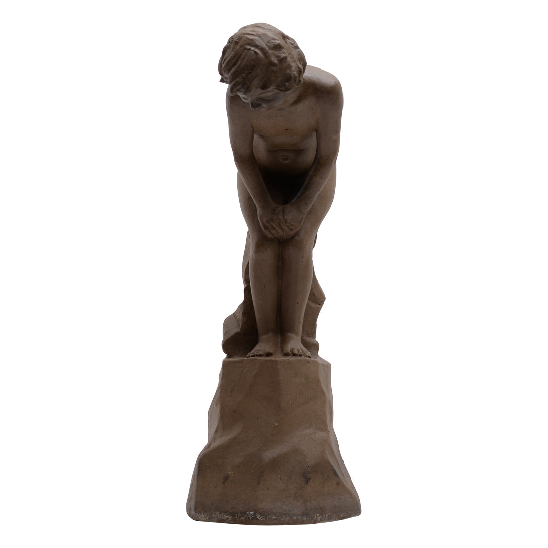 Stoneware garden sculpture.