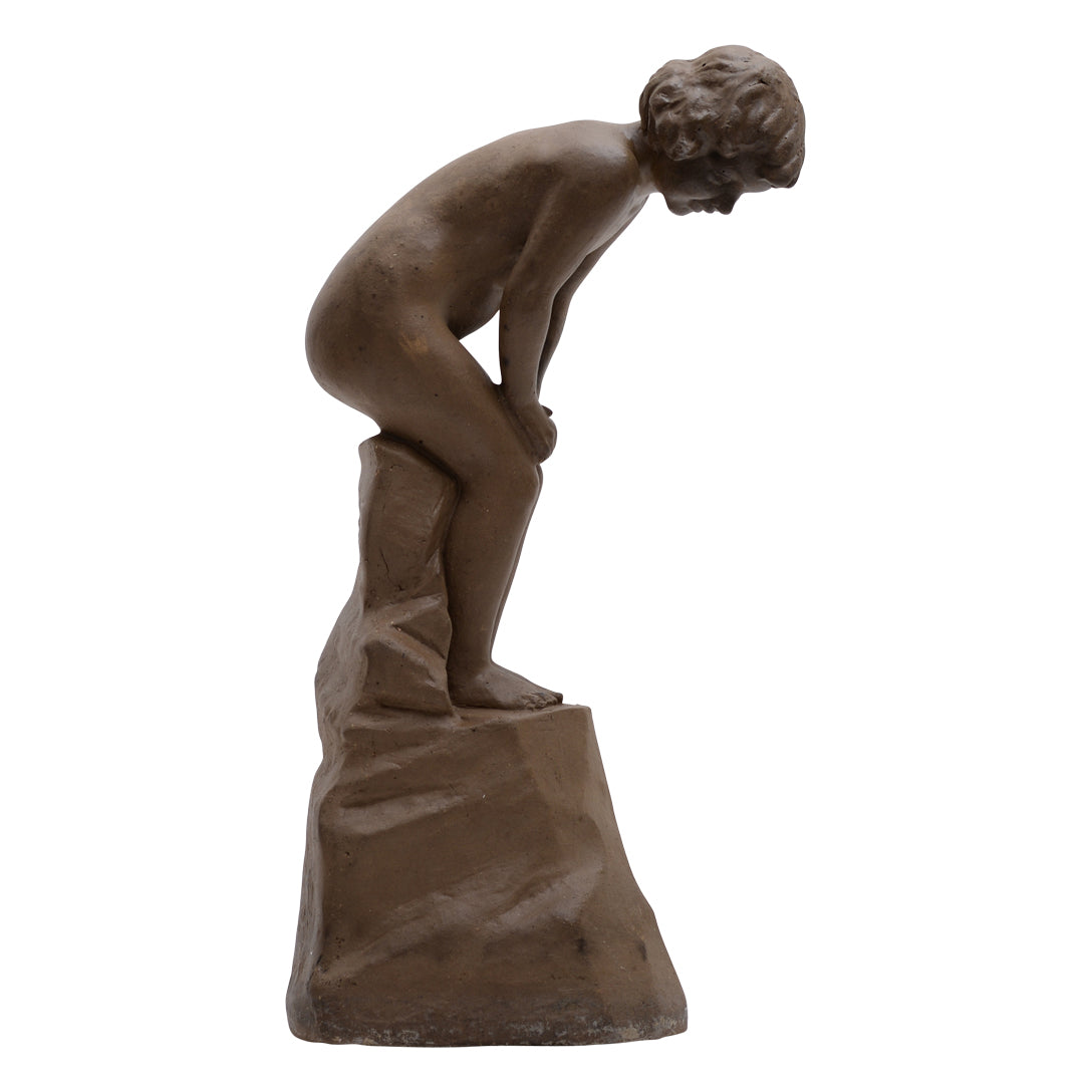 Stoneware garden sculpture.