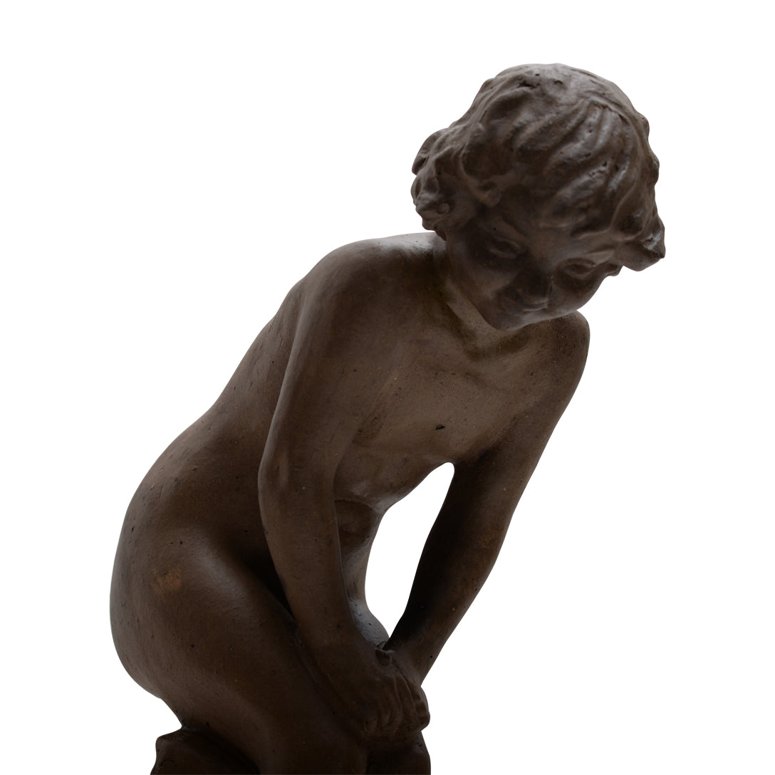 Stoneware garden sculpture.
