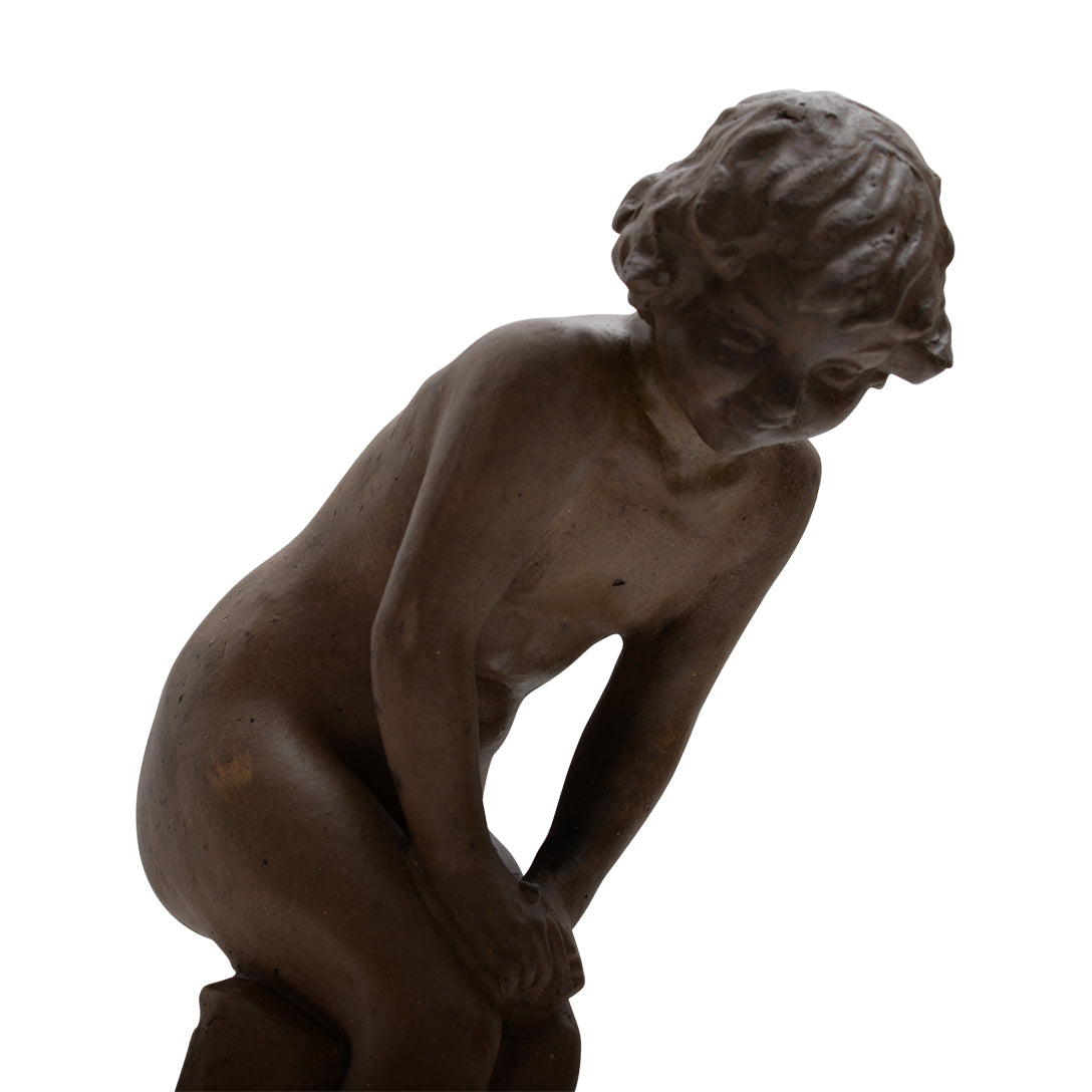 Stoneware garden sculpture.