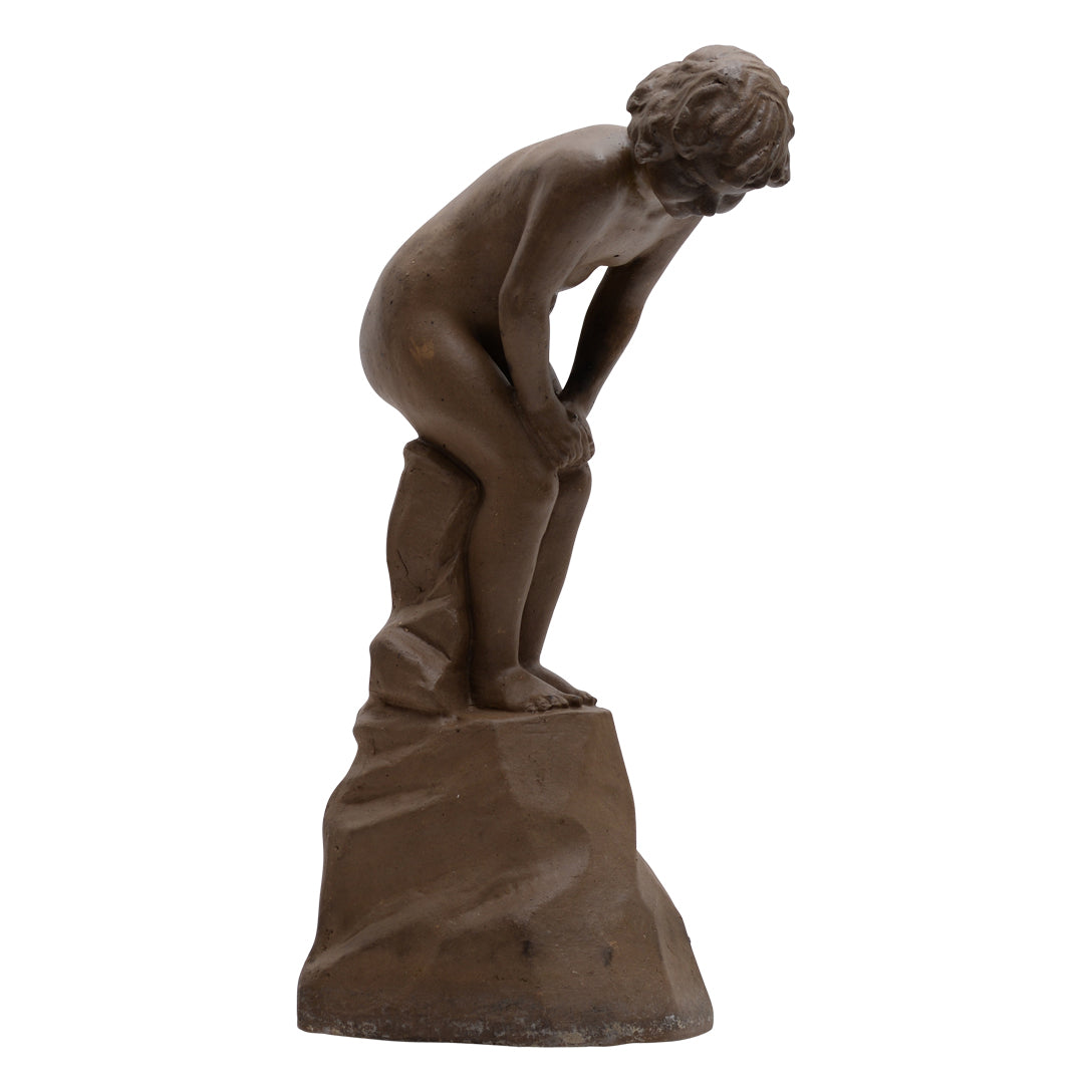 Stoneware garden sculpture.