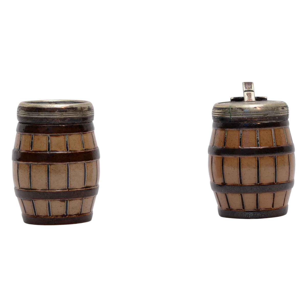 Pair of barrel salt and pepper