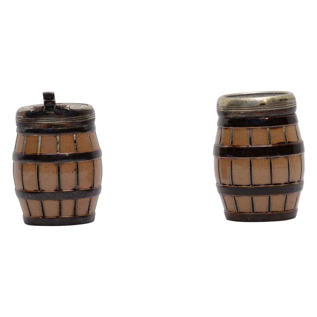 Pair of barrel salt and pepper