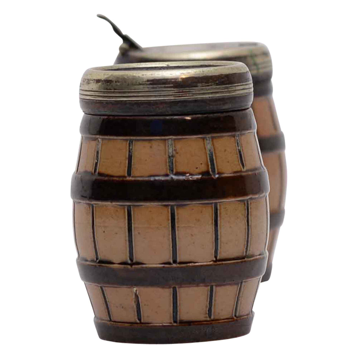 Pair of barrel salt and pepper