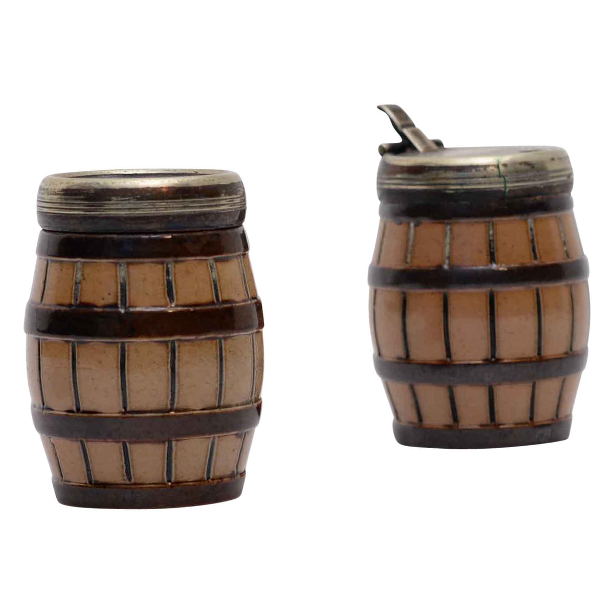 Pair of barrel salt and pepper