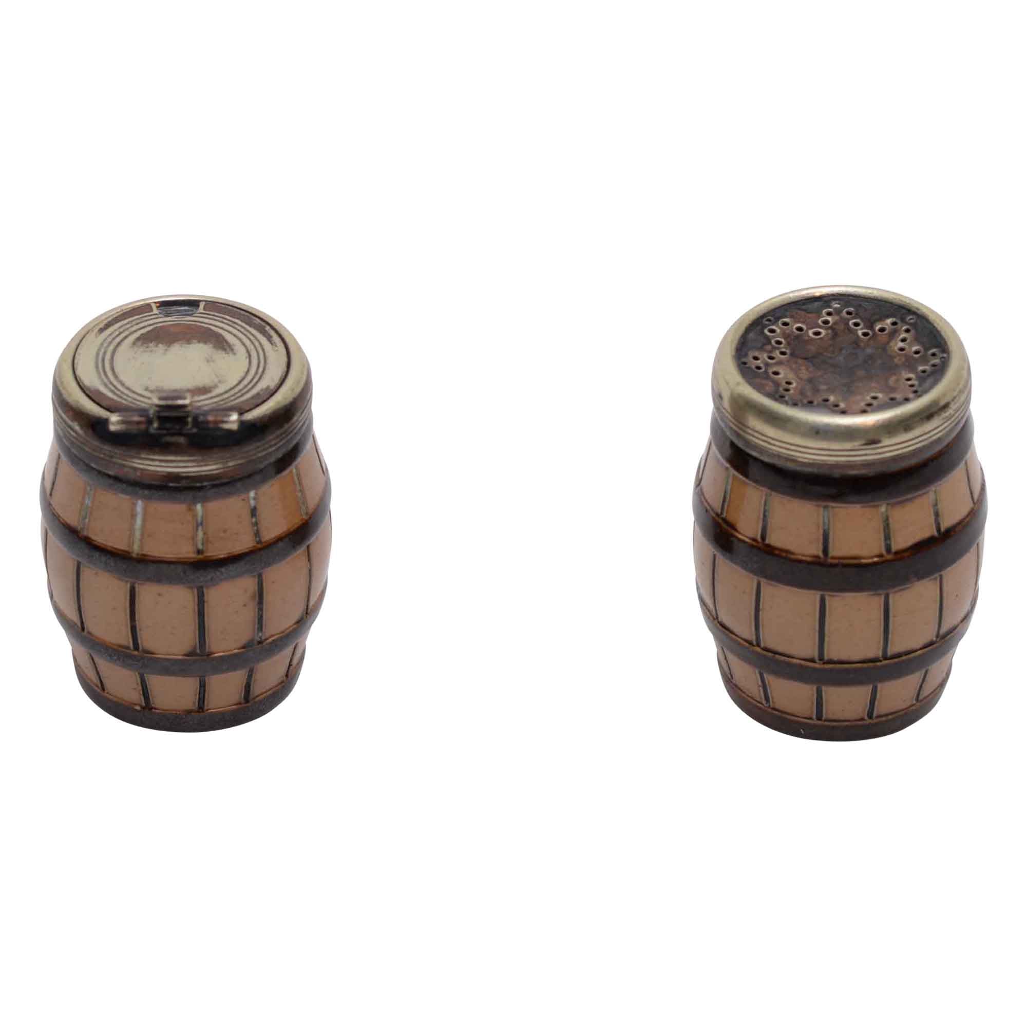 Pair of barrel salt and pepper