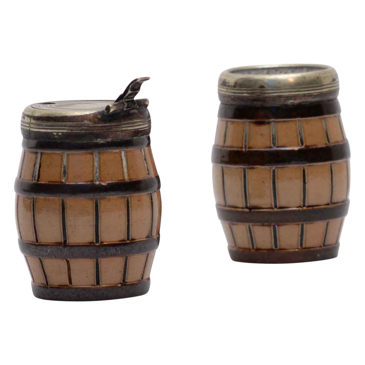 Pair of barrel salt and pepper