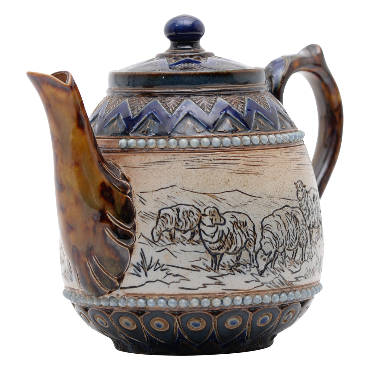 Miniature teapot incised with sheep