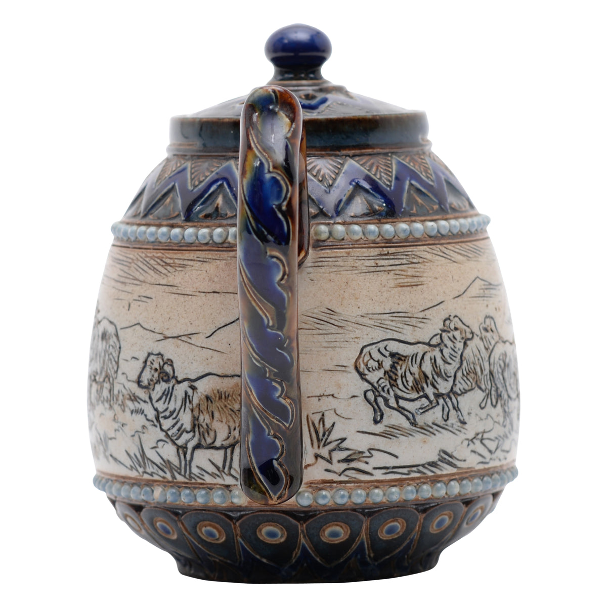 Miniature teapot incised with sheep