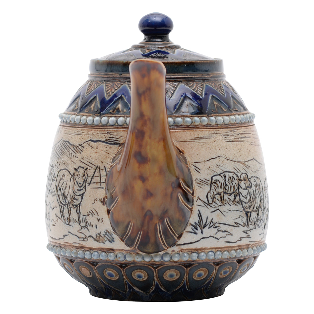 Miniature teapot incised with sheep