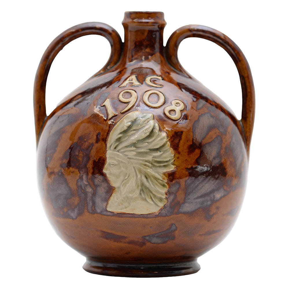 Indian Head 1908 Two Handled Whiskey Bottle