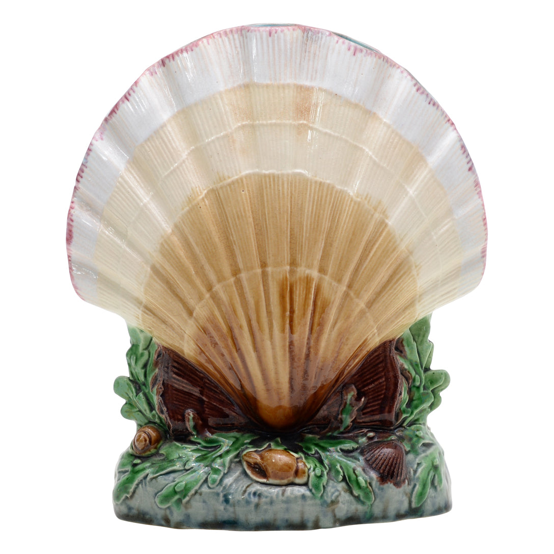 Minton majolica shell vase