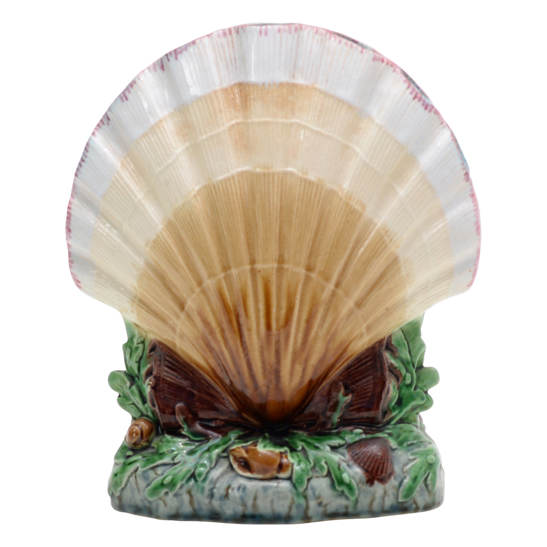 Minton majolica shell vase