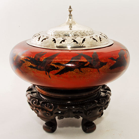 Sung Flying Geese Bowl with Silver Lid
