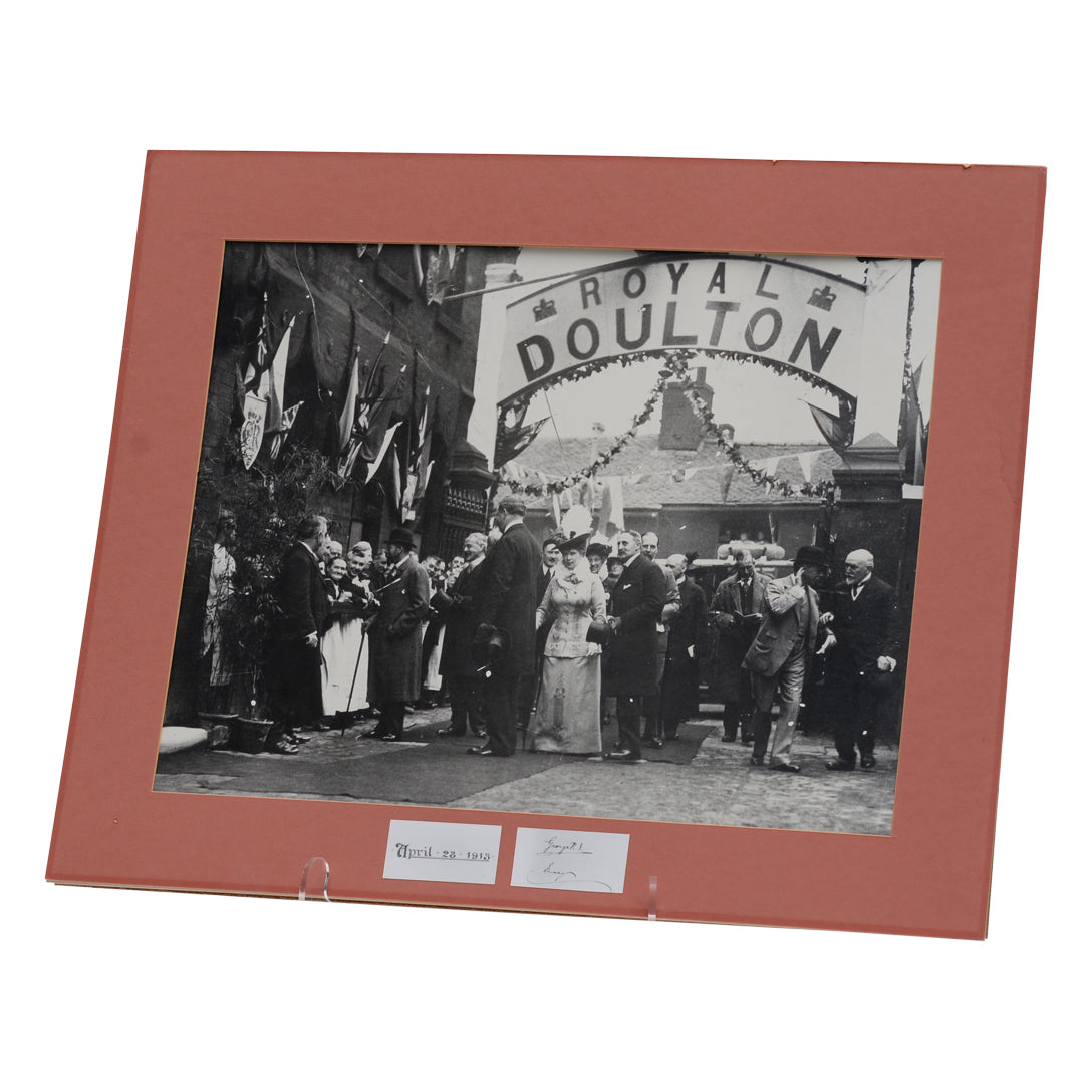 King George and Queen visiting the Royal Doulton factory in 1913