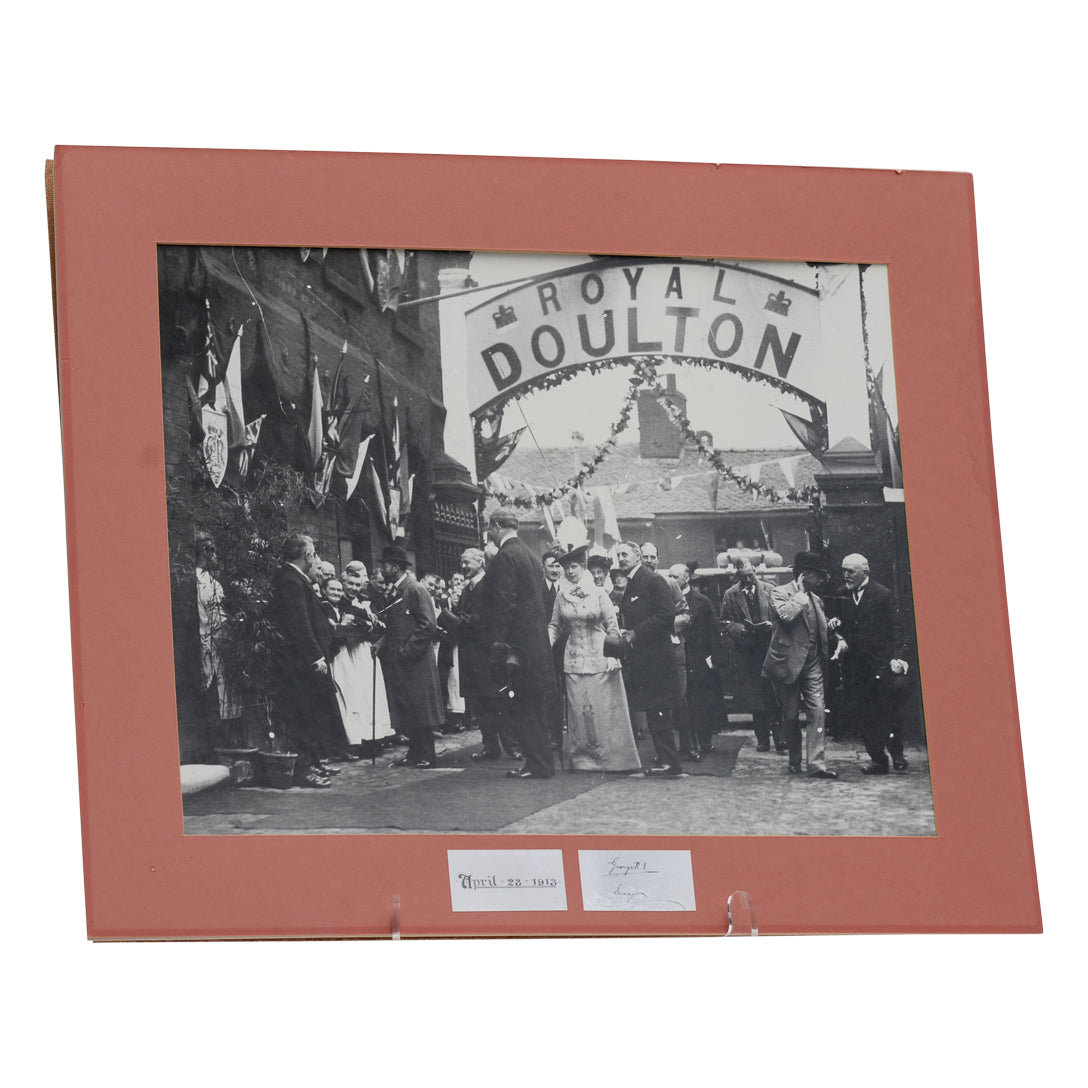 King George and Queen visiting the Royal Doulton factory in 1913