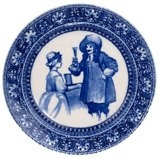 Man Raises Glass to toast a Woman, Plate