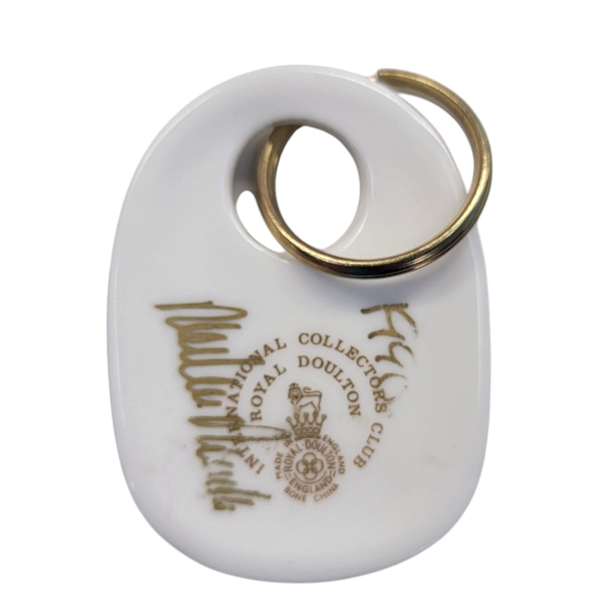 Keychain lion on crown signed