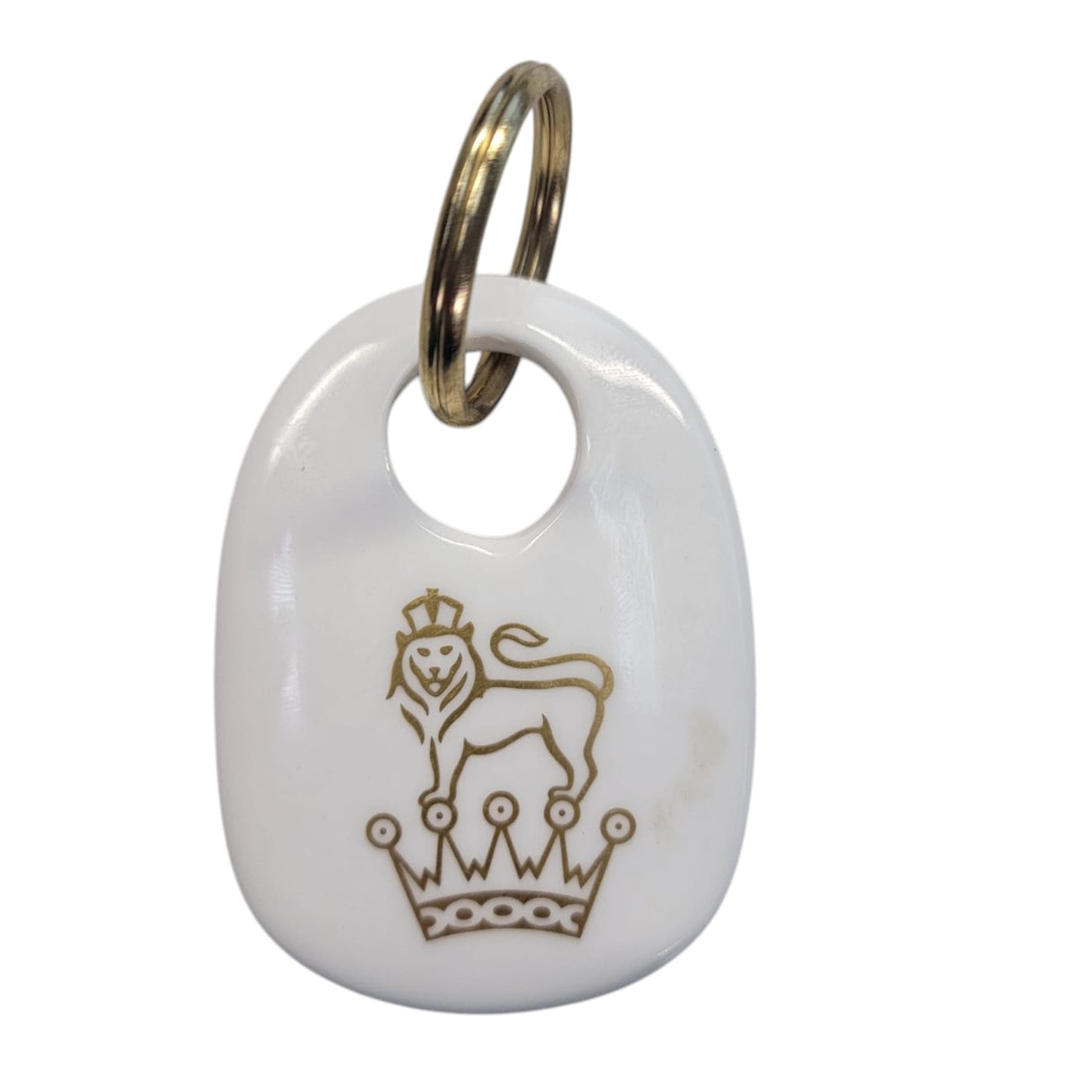 Keychain lion on crown signed