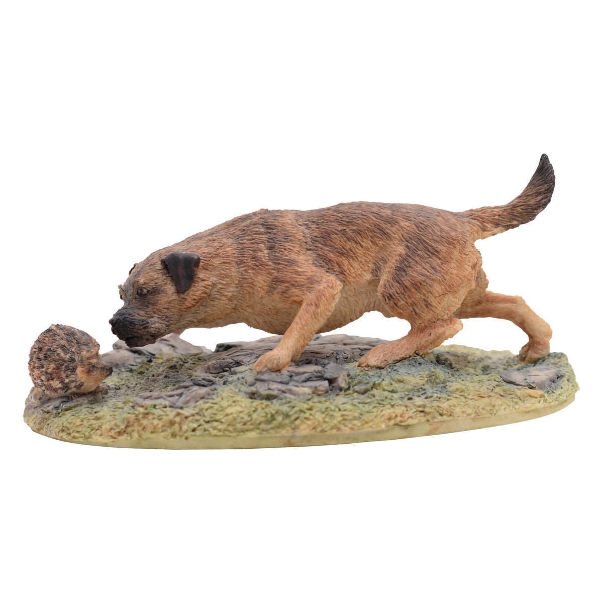 Border Terrier and Hedgehog Sculpture