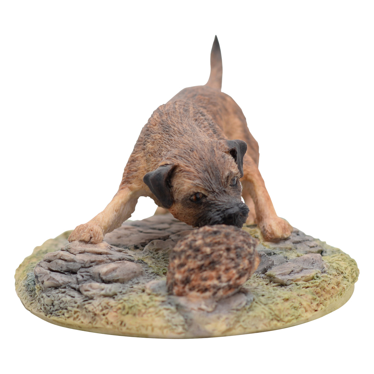 Border Terrier and Hedgehog Sculpture
