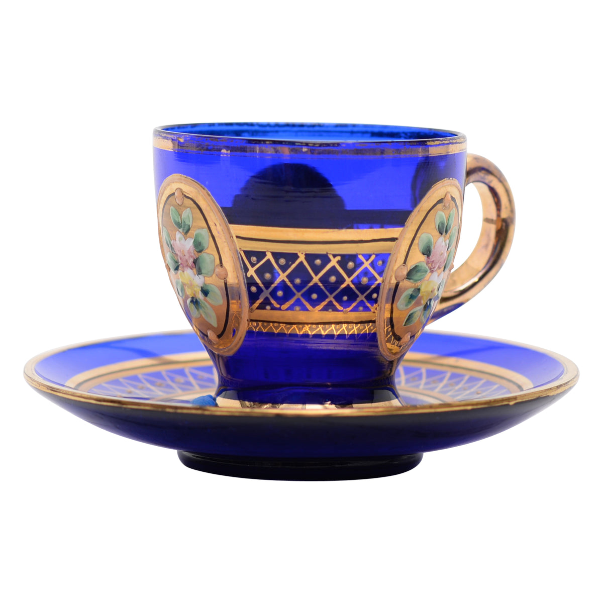 Cobalt glass teacup