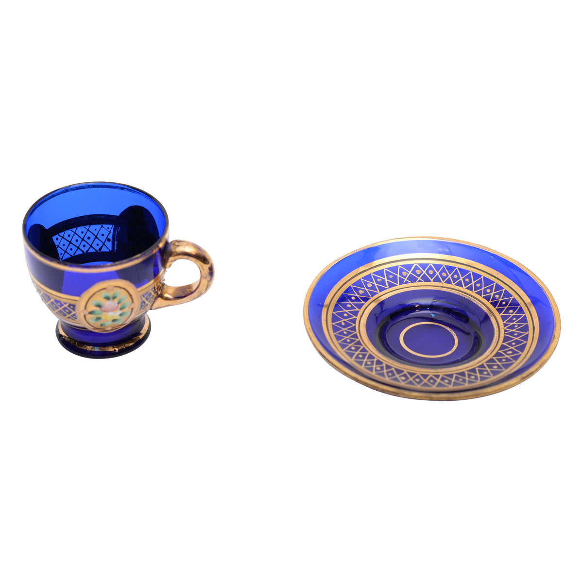 Cobalt glass teacup