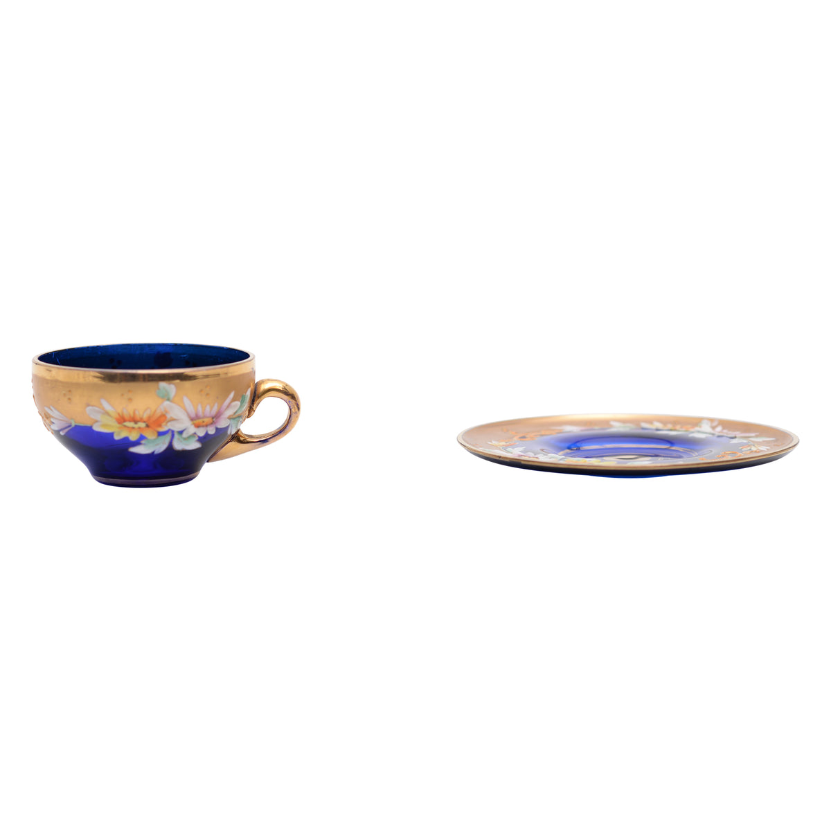 Cobalt glass teacup