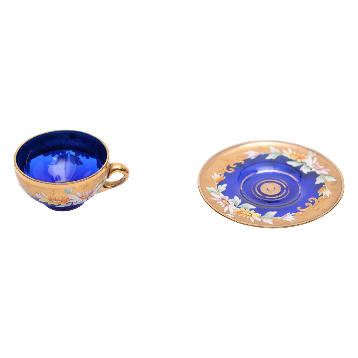 Cobalt glass teacup